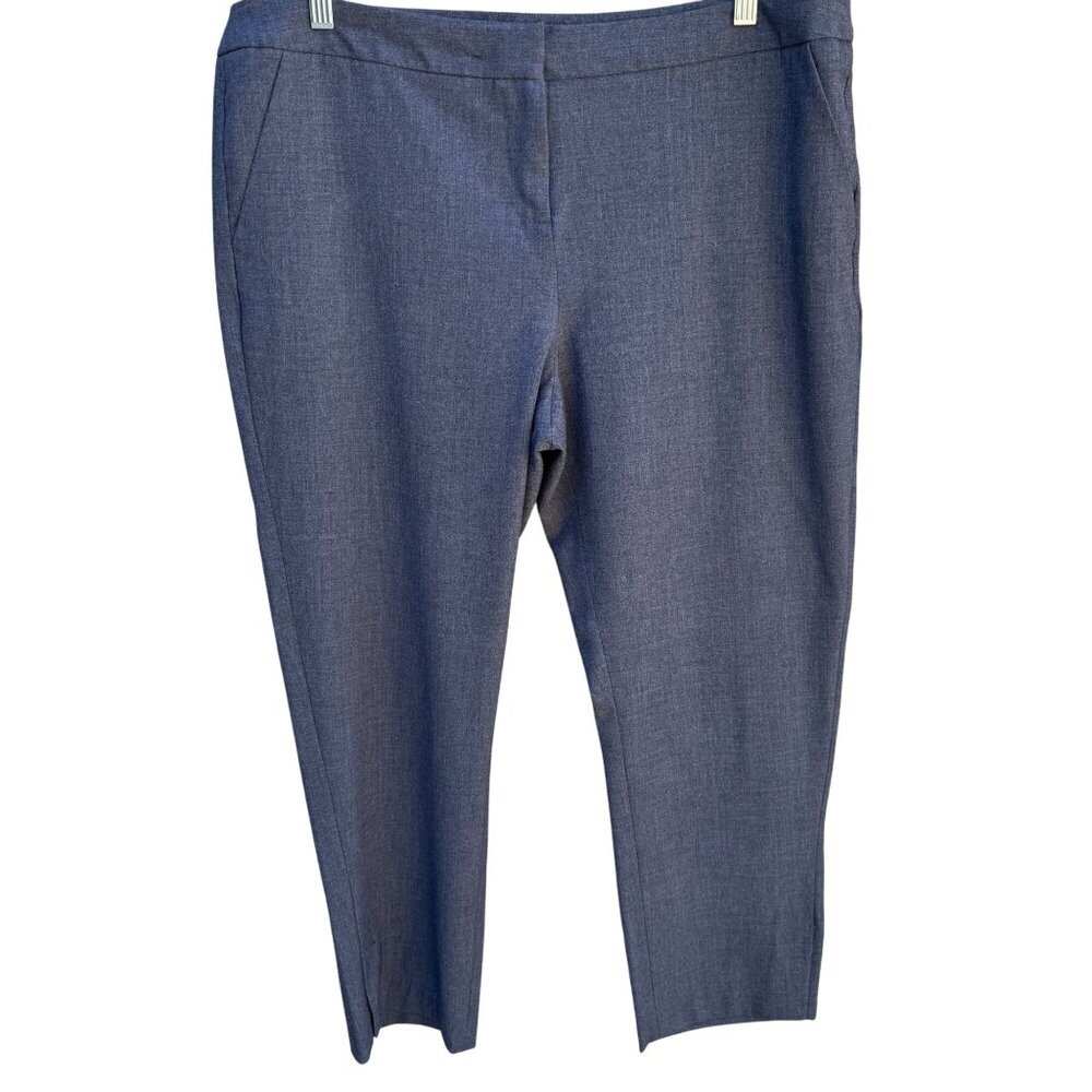 Amanda + Chelsea Womens Grey Flat Front Stretch Cropped Vented Hem Dress Pants X